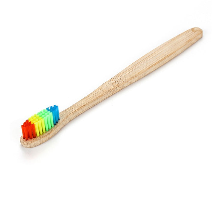 Bamboo toothbrush rainbow bamboo toothbrush colorful bamboo toothbrush environmental protection bamboo handle toothbrush